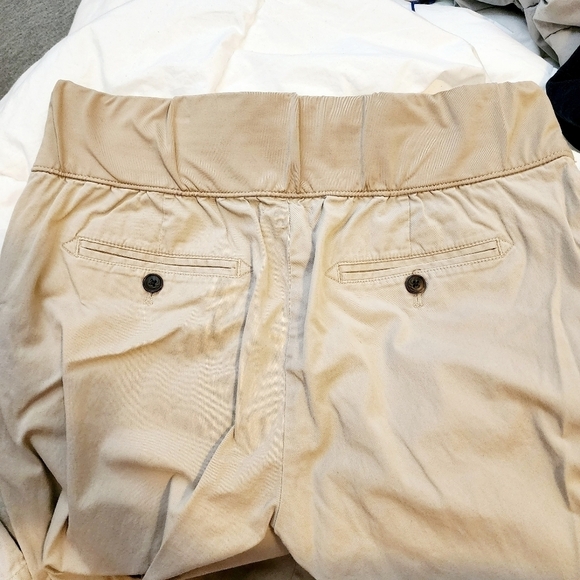 Gap Maternity Khaki Tan Pants Women's Size 10 Cropped Ankle Half Panel Belly EUC - Picture 4 of 9